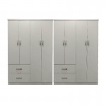 Ντουλάπα οχτάφυλλη Lego pakoworld λευκή 241x42x181εκ