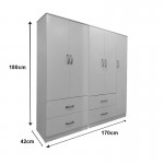 Ντουλάπα πεντάφυλλη Lego pakoworld λευκή 170x42x180εκ