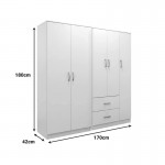 Ντουλάπα πεντάφυλλη Lego I pakoworld λευκή 170x42x180εκ