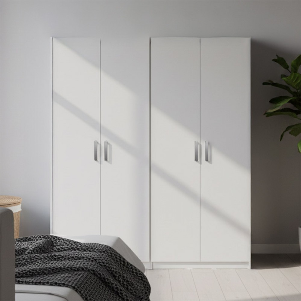 Ντουλάπα τετράφυλλη Lego Ι pakoworld λευκή 160x42x180εκ