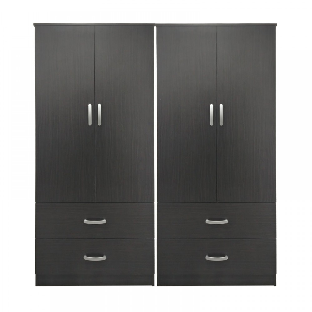 Ντουλάπα τετράφυλλη με συρτάρια Lego pakoworld wenge 160x42x180εκ