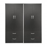 Ντουλάπα τετράφυλλη με συρτάρια Lego pakoworld wenge 160x42x180εκ