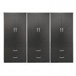 Ντουλάπα εξάφυλλη με συρτάρια Lego pakoworld wenge 240x42x180εκ