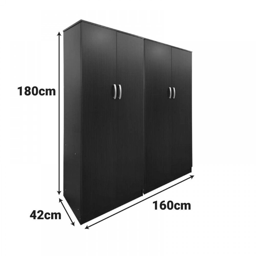 Ντουλάπα τετράφυλλη Lego Ι pakoworld wenge 160x42x180εκ