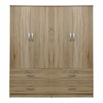 Ντουλάπα τετράφυλλη με συρτάρια Lego pakoworld sonoma 160x42x180εκ