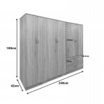 Ντουλάπα εξάφυλλη Lego I pakoworld sonoma 240x42x180εκ