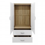 Ντουλάπα πεντάφυλλη Athos pakoworld sonoma-λευκό 170x42x180εκ