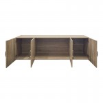 Ντουλάπα τετράφυλλη και πατάρι Alvia pakoworld sonoma 200x51x240εκ