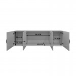 Ντουλάπα τετράφυλλη και πατάρι Alvia pakoworld sonoma 200x51x240εκ