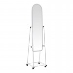 Καθρέπτης τροχήλατος Lomna pakoworld pp-μεταλλικός με ράφι σε λευκή απόχρωση 38.5x37.5x160εκ