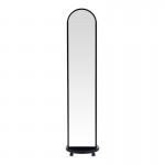 Καθρέπτης τροχήλατος Espero pakoworld mdf με ράφια σε μαύρη απόχρωση Φ34x170εκ
