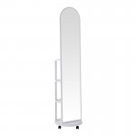 Καθρέπτης τροχήλατος Espero pakoworld mdf με ράφια σε λευκή απόχρωση Φ34x170εκ