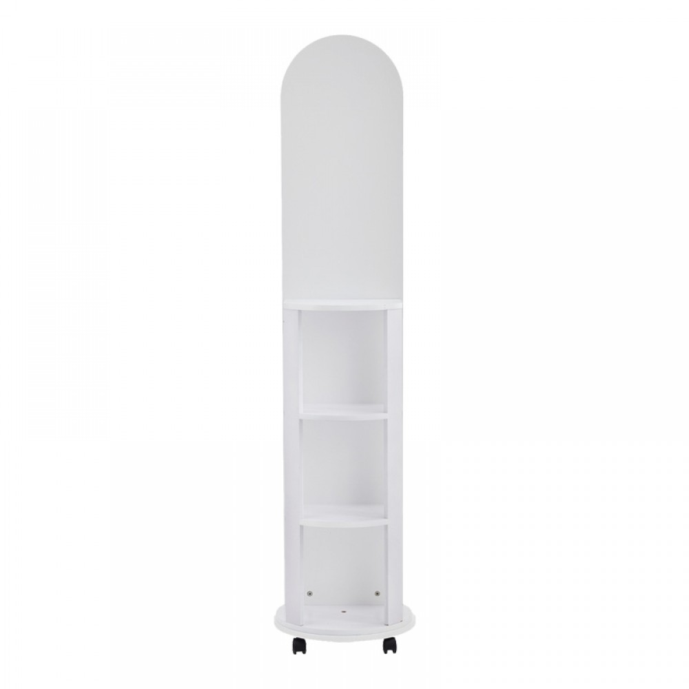 Καθρέπτης τροχήλατος Espero pakoworld mdf με ράφια σε λευκή απόχρωση Φ34x170εκ