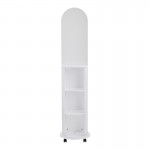 Καθρέπτης τροχήλατος Espero pakoworld mdf με ράφια σε λευκή απόχρωση Φ34x170εκ