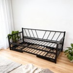 Κρεβάτι-Καναπές Remmie pakoworld μέταλλο μαύρο 90x190εκ