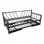 Κρεβάτι-Καναπές Remmie pakoworld μέταλλο μαύρο 90x190εκ