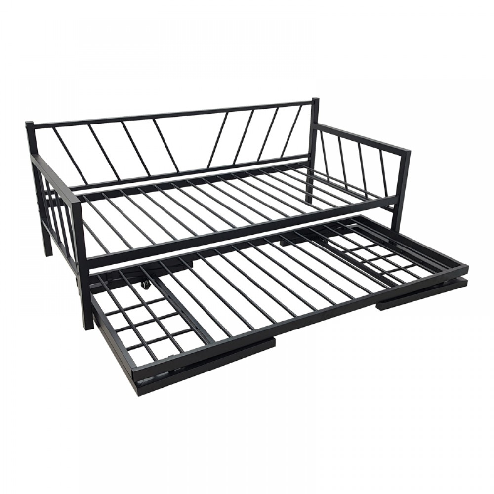 Κρεβάτι-Καναπές Remmie pakoworld μέταλλο μαύρο 90x190εκ