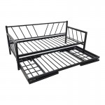 Κρεβάτι-Καναπές Remmie pakoworld μέταλλο μαύρο 90x190εκ