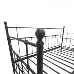 Κρεβάτι-Καναπές Routha pakoworld μεταλλικός μαύρο 90x190εκ