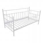 Κρεβάτι-Καναπές Routha pakoworld μεταλλικός λευκό 90x190εκ