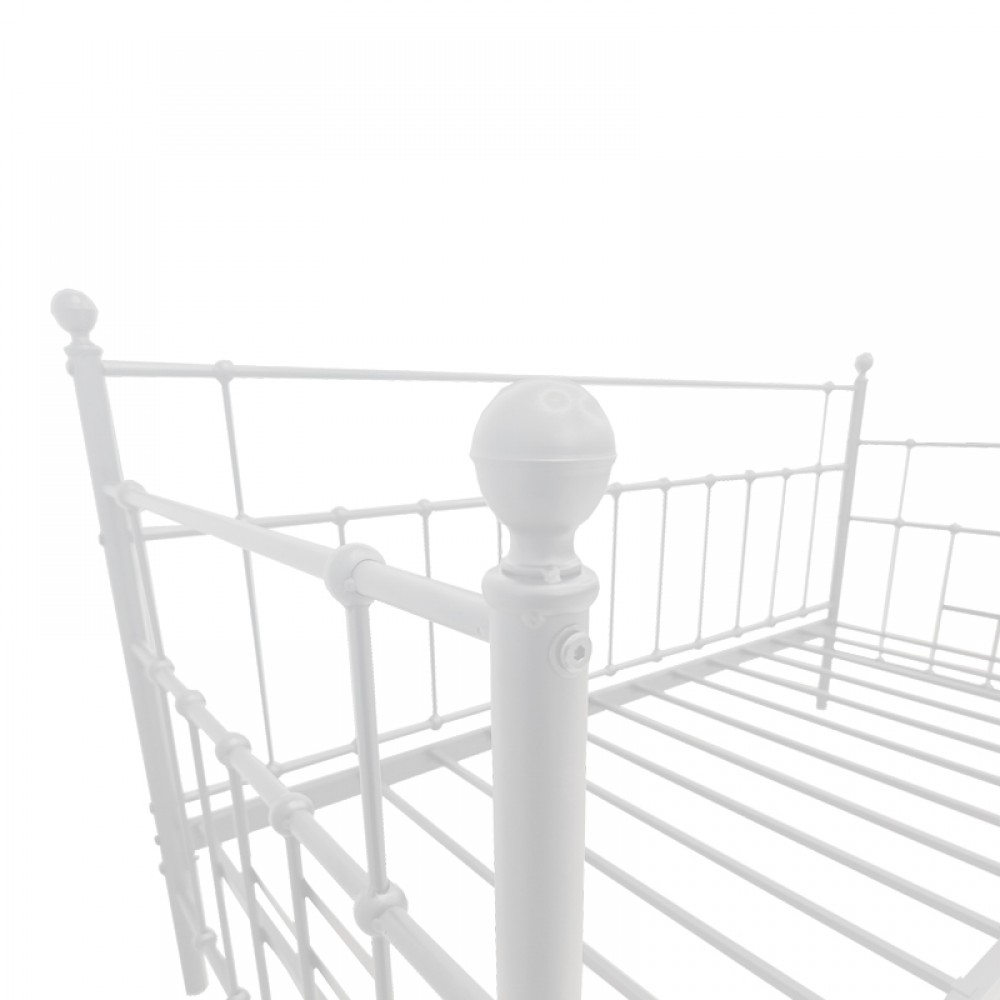 Κρεβάτι-Καναπές Routha pakoworld μεταλλικός λευκό 90x190εκ