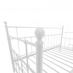 Κρεβάτι-Καναπές Routha pakoworld μεταλλικός λευκό 90x190εκ