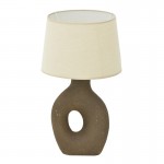 Επιτραπέζιο φωτιστικό Ovola Inart Ε27 κεραμικό σε γκρι antique-μπεζ απόχρωση Φ30x52εκ