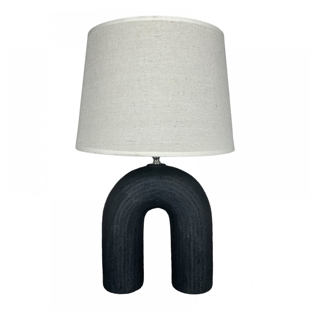 Επιτραπέζιο φωτιστικό Archo Inart Ε27 κεραμικό σε μαύρο-μπεζ απόχρωση Φ30x45εκ