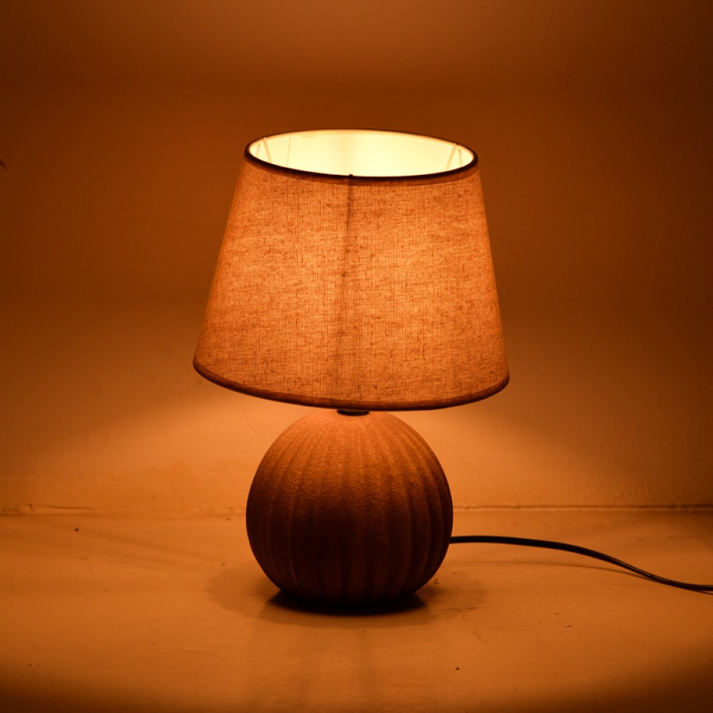 Επιτραπέζιο φωτιστικό Melanie Inart Ε14 κεραμικό σε γκρι antique- μπεζ απόχρωση Φ22x30εκ