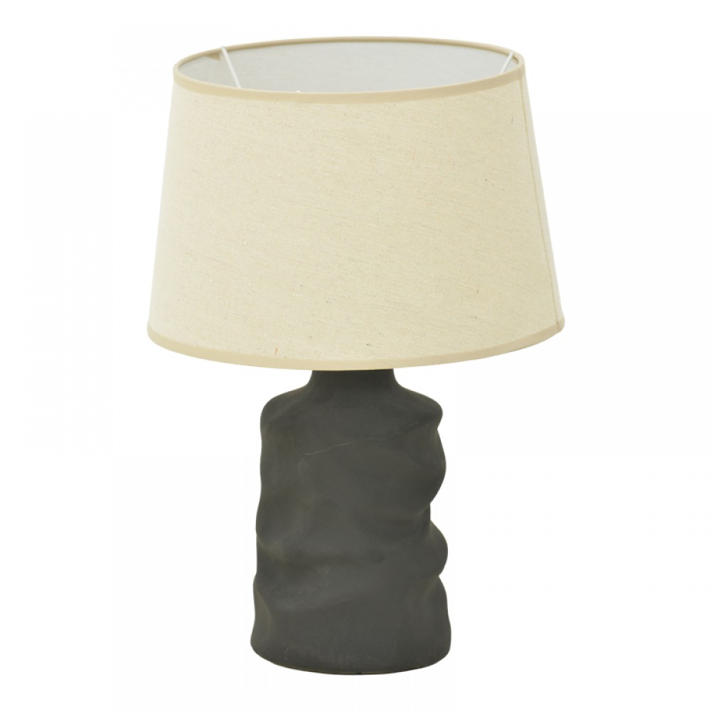 Επιτραπέζιο φωτιστικό Wabbi Inart Ε27 κεραμικό σε μαύρο-μπεζ απόχρωση Φ28x41εκ