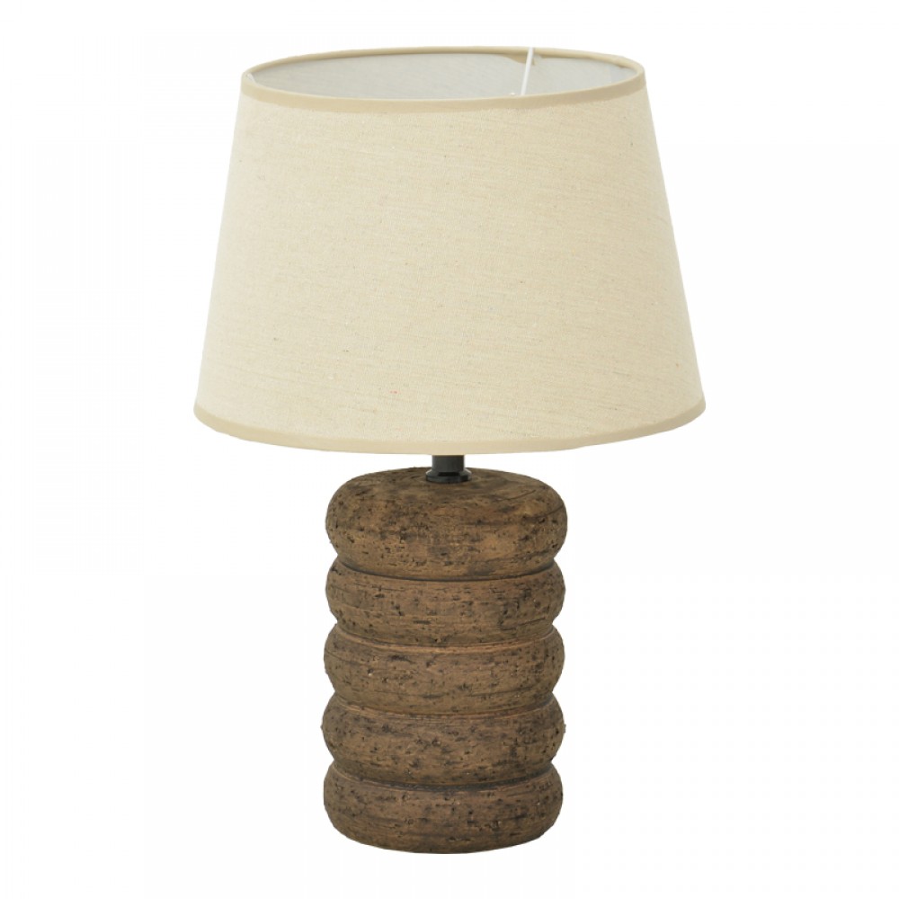 Επιτραπέζιο φωτιστικό Graike Inart Ε27 κεραμικό σε γκρι antique-μπεζ απόχρωση Φ26x37εκ