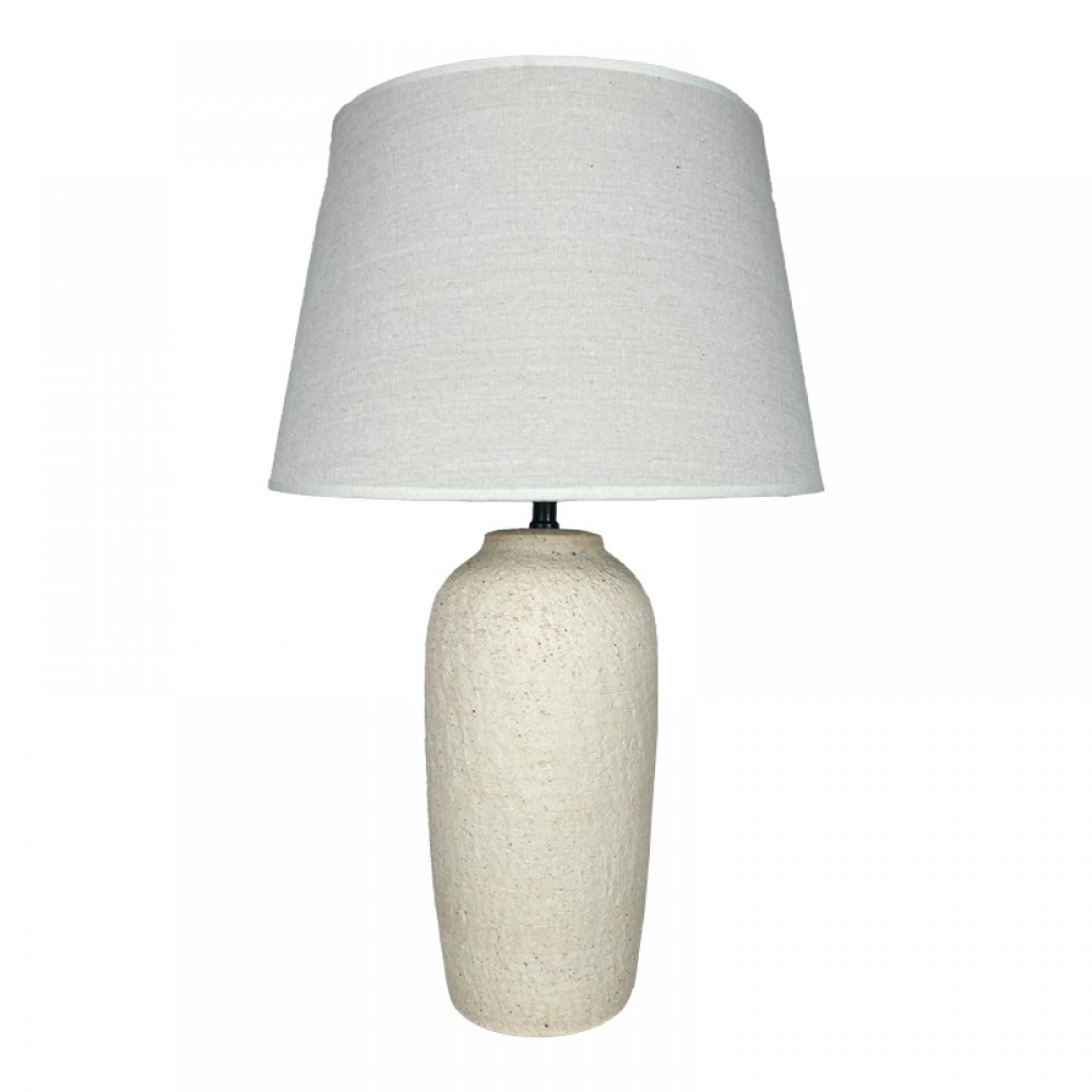 Επιτραπέζιο φωτιστικό Barout Inart Ε27 κεραμικό σε μπεζ απόχρωση Φ40x62εκ