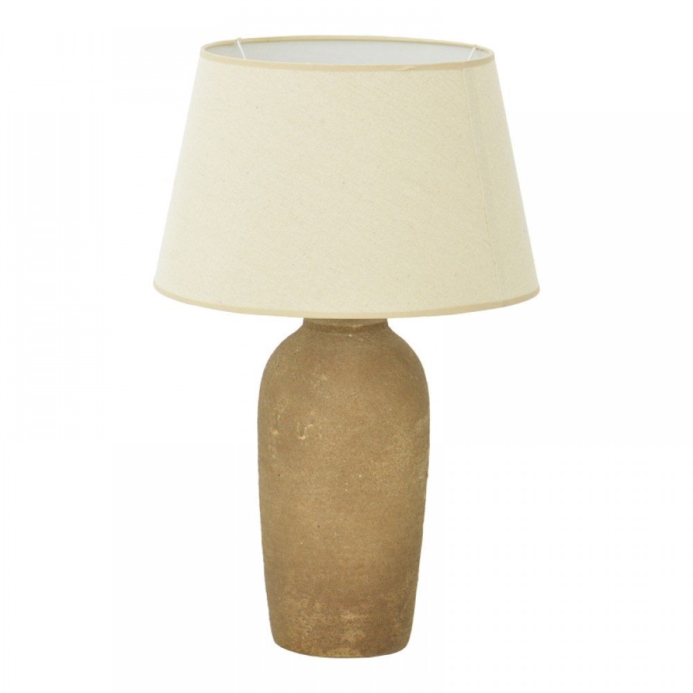 Επιτραπέζιο φωτιστικό Barout Inart Ε27 κεραμικό σε γκρι antique- μπεζ απόχρωση Φ40x62εκ