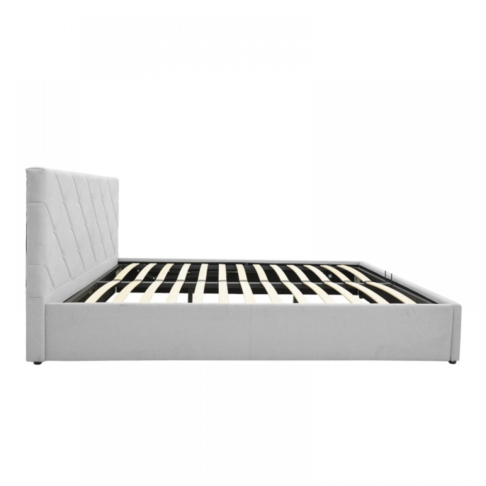 Κρεβάτι Dreamie pakoworld με αποθηκευτικό χώρο ύφασμα γκρι 160x200εκ