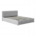 Κρεβάτι Huga pakoworld με αποθηκευτικό χώρο βελούδο γκρι 120x200εκ