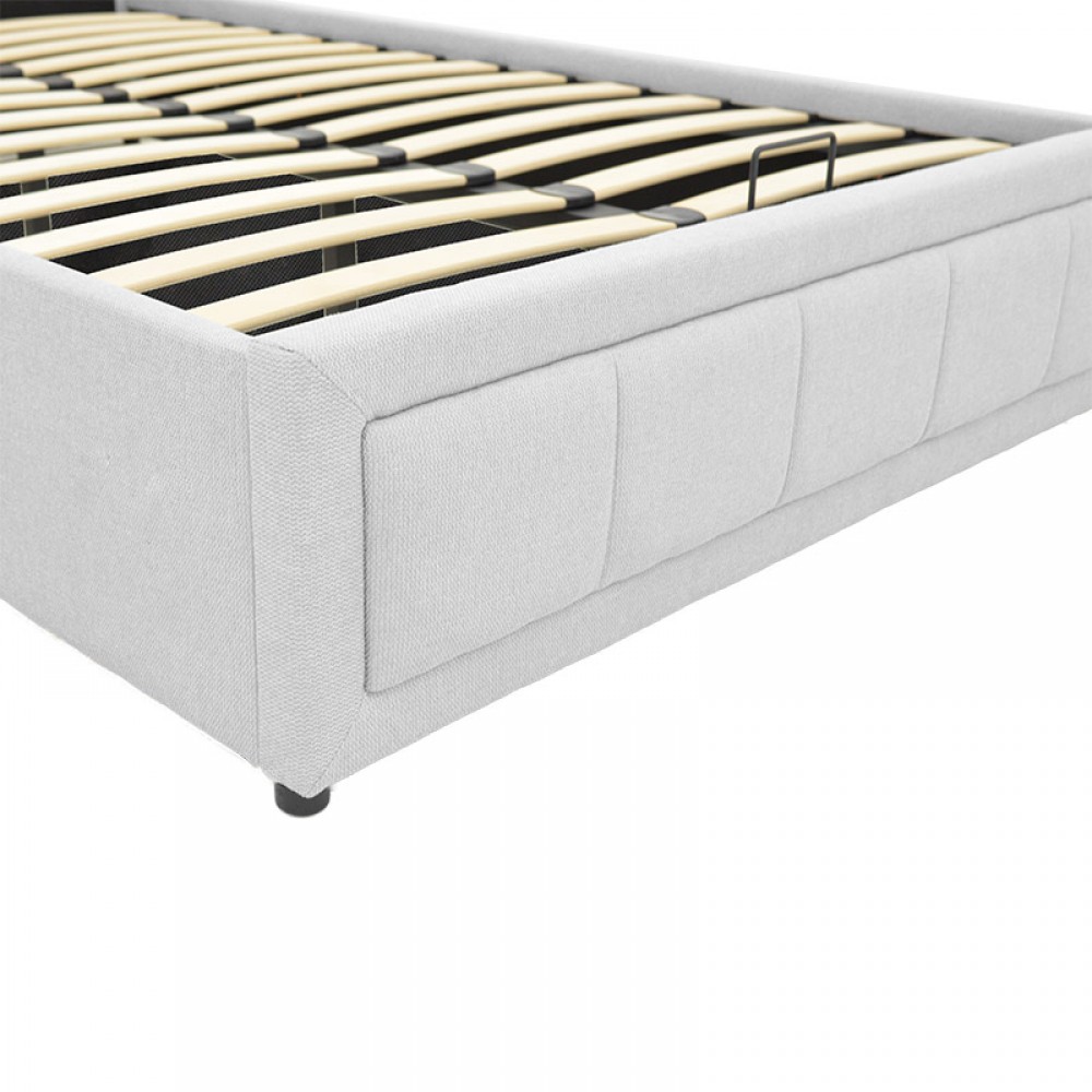 Κρεβάτι Huga pakoworld με αποθηκευτικό χώρο ύφασμα γκρι 120x200εκ