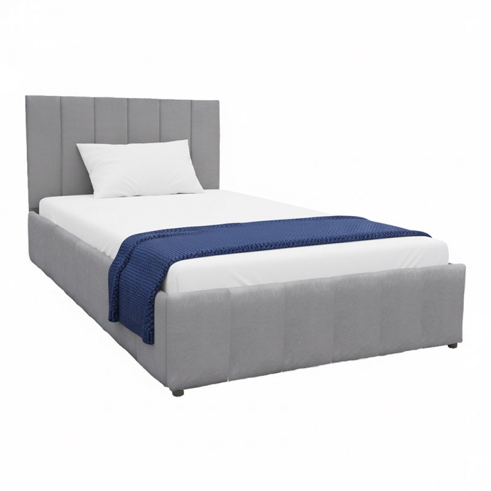 Κρεβάτι Snuggle pakoworld με αποθηκευτικό χώρο βελούδο γκρι 120x200εκ