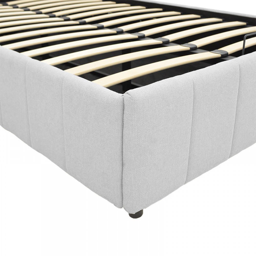 Κρεβάτι Snuggle pakoworld με αποθηκευτικό χώρο ύφασμα γκρι 120x200εκ