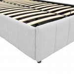 Κρεβάτι Snuggle pakoworld με αποθηκευτικό χώρο ύφασμα γκρι 120x200εκ