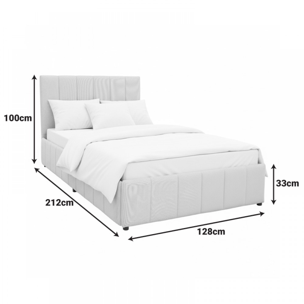 Κρεβάτι Snuggle pakoworld με αποθηκευτικό χώρο ύφασμα γκρι 120x200εκ