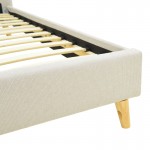 Κρεβάτι LumiLux pakoworld ύφασμα σε μπεζ απόχρωση 100x200εκ