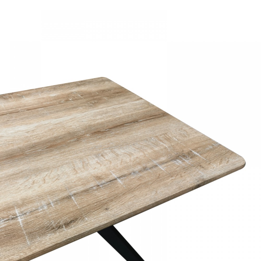 Τραπέζι Ezali pakoworld sonoma mdf με μαύρα μεταλλικά πόδια 140x80x75εκ