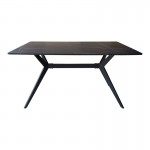 Τραπέζι Ezali pakoworld mdf μαύρη όψη μαρμάρου με μαύρα μεταλλικά πόδια 140x80x75εκ