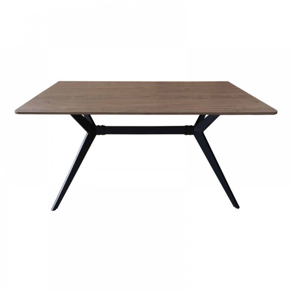 Τραπέζι Ezali pakoworld mdf καρυδί με μαύρα μεταλλικά πόδια 140x80x75εκ