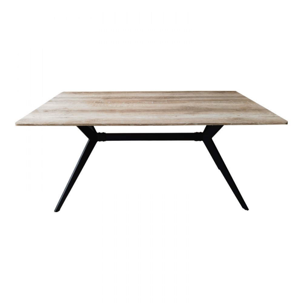 Τραπέζι Ezali pakoworld sonoma mdf με μαύρα μεταλλικά πόδια 160x90x75εκ
