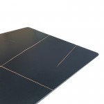 Τραπέζι Mapele pakoworld μαύρη όψη μαρμάρου με μαύρα μεταλλικά πόδια 180x90x75εκ