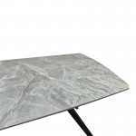 Τραπέζι Ezali pakoworld sintered stone γκρι όψη μαρμάρου με μαύρο μεταλλικό πόδι 180x90x75εκ