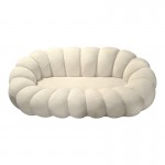 Καναπές Embrace pakoworld μπουκλέ ύφασμα σε μπεζ απόχρωση 180x105x65εκ