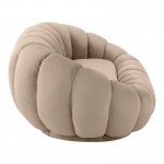 Καναπές Embrace pakoworld βελούδο σε μπεζ απόχρωση 180x105x65εκ