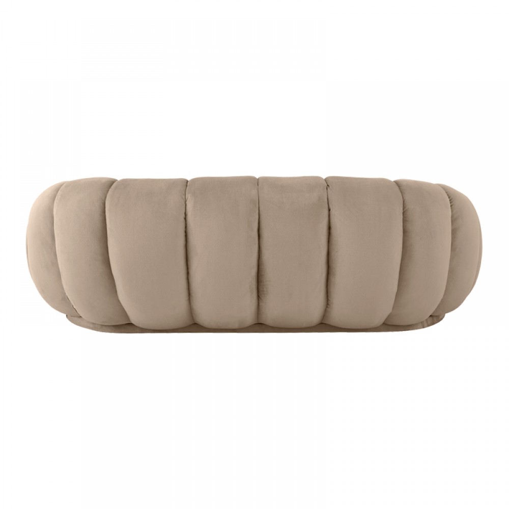 Καναπές Embrace pakoworld βελούδο σε μπεζ απόχρωση 180x105x65εκ